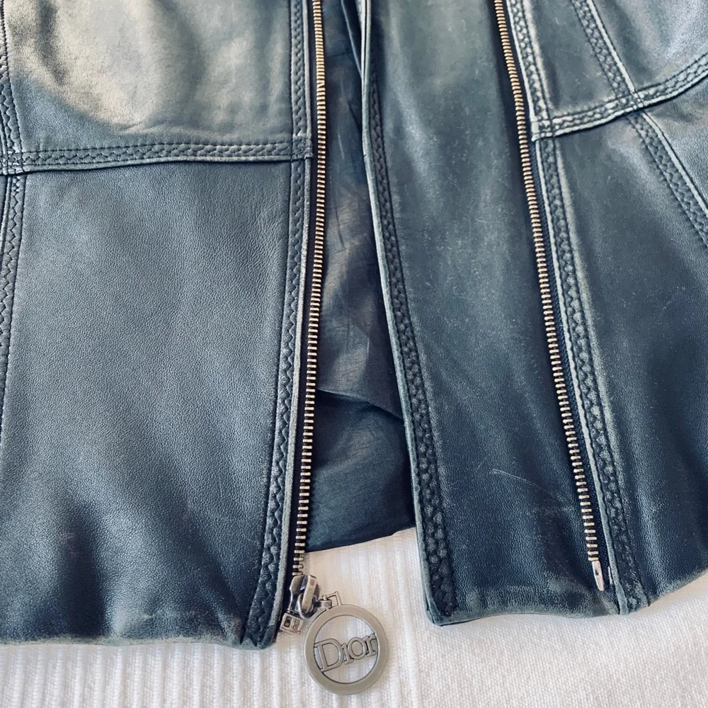 Authentic Christian Dior used leather jacket